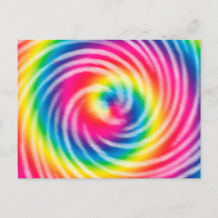 Carte postale tie-dye tourbillonnante et vibrante