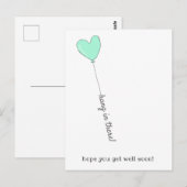 Carte Postale Tiens bon ! - Ballon sarcelle mignon - Rétablissem (Devant / Derrière)