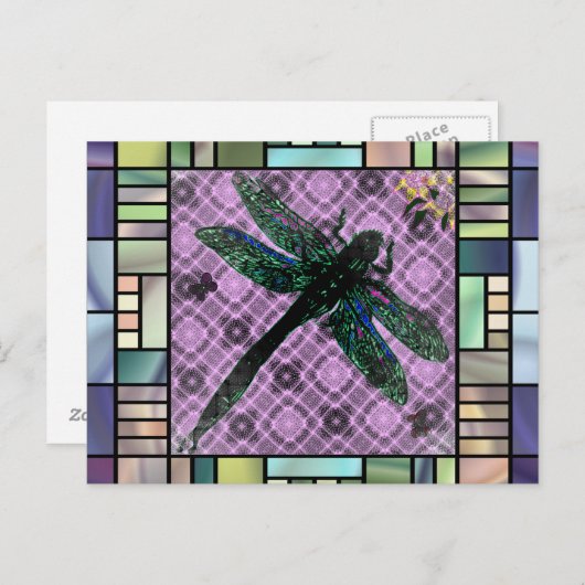 Carte Postale Tiffany Dragonfly Postcard (Devant / Derrière)