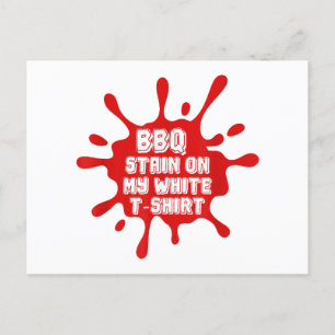 Carte Postale Tige BBQ Sur Ma T Chemise Blanche Drôle Dit Sarcas