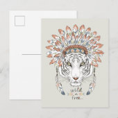 Carte Postale Tiger Amérindien Chef (Devant / Derrière)