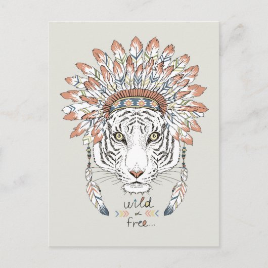 Carte Postale Tiger Amérindien Chef (Devant)