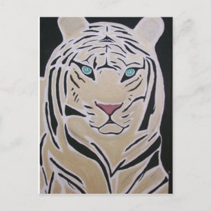 CARTE POSTALE TIGER BLANC