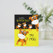 Carte postale Tiger Bonne Anniversaire (Debout devant)