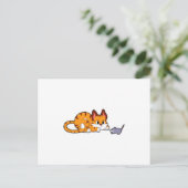 Carte Postale Tiger chat avec souris (Debout devant)