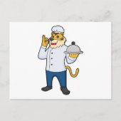 Carte Postale Tiger Cook Chef hat Platter (Devant)