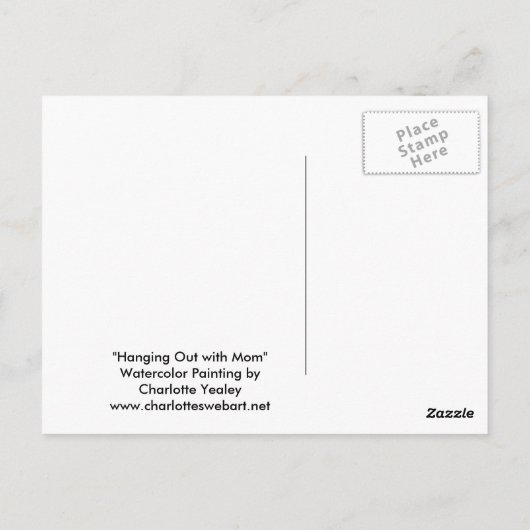 Carte postale Tiger et Cub Cat Art (Dos)