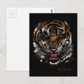 Carte Postale Tiger face (conception de signature) (Devant / Derrière)