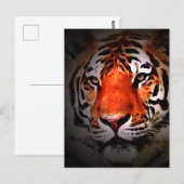 Carte Postale Tiger Face Motivational Artwork (Devant / Derrière)