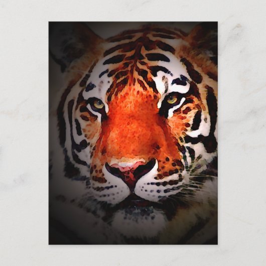 Carte Postale Tiger Face Motivational Artwork (Devant)