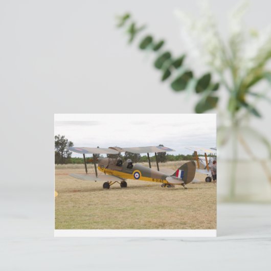 Carte Postale Tiger Moth 80E Anniversaire Vol (Debout devant)