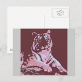 Carte Postale Tiger Pop Art (Devant / Derrière)