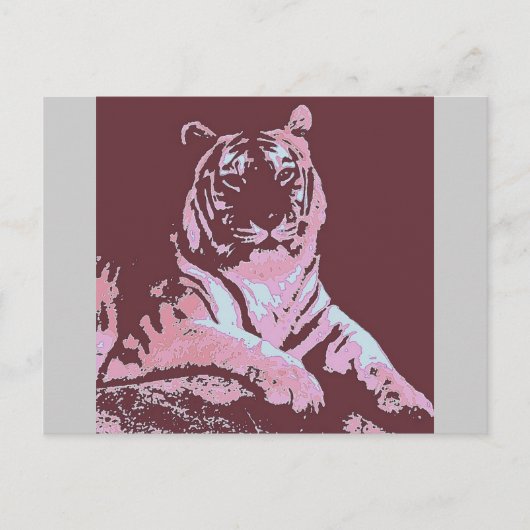 Carte Postale Tiger Pop Art (Devant)
