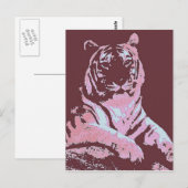 Carte Postale Tiger Pop Art (Devant / Derrière)