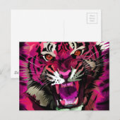 Carte Postale Tiger - Rose (Devant / Derrière)