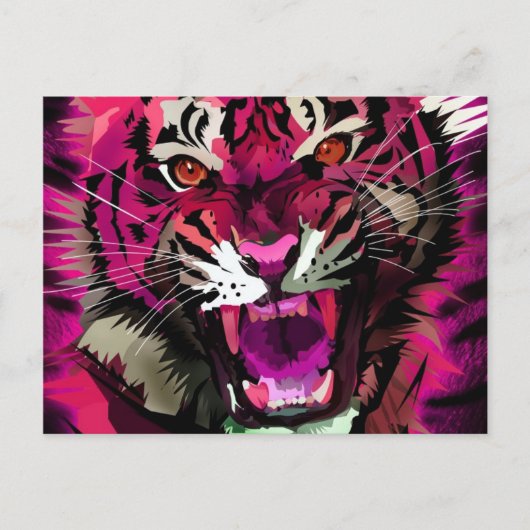 Carte Postale Tiger - Rose (Devant)