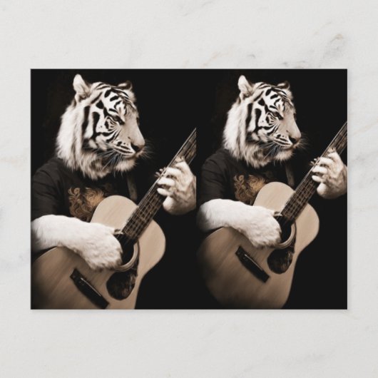 Carte Postale Tiger Strings – Elegant Musical Art (Devant)