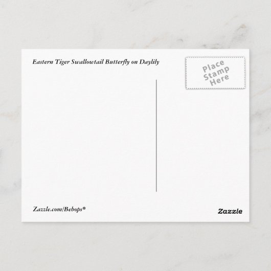 Carte Postale Tiger Swallowtail sur Daylily (Dos)