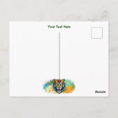 Carte Postale Tiger Tiger Tête arc-en-ciel teintures (Dos)