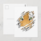 Carte Postale Tiger Visage Faune Art (Devant / Derrière)