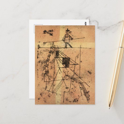 Carte Postale Tightrope Walker par Paul Klee (Devant/Arrière en situation)