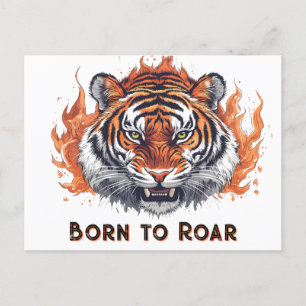 Carte Postale Tigre à flammes - Texte personnalisable