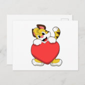 Carte Postale Tigre au cœur (Devant / Derrière)