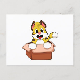 Carte Postale Tigre avec boîte