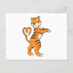 Carte Postale Tigre avec coeur