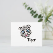 Carte Postale Tigre avec Coeurs (Debout devant)