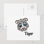 Carte Postale Tigre avec Coeurs (Devant / Derrière)