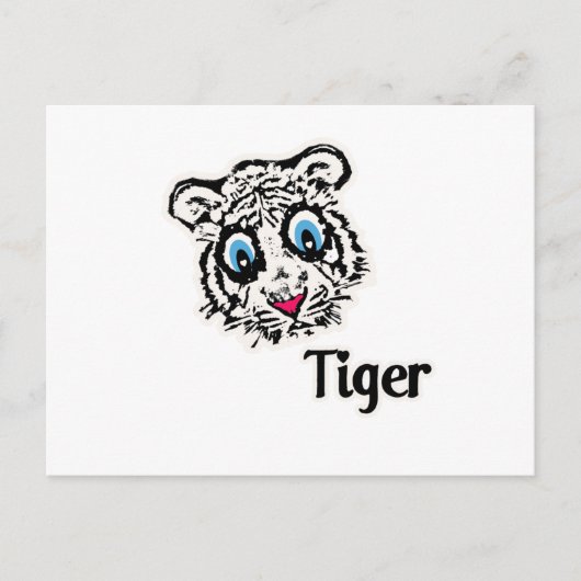 Carte Postale Tigre avec Coeurs (Devant)