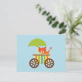 Carte Postale Tigre Bébé mignonne sur glace Crème Panier Cadeaux (Debout devant)