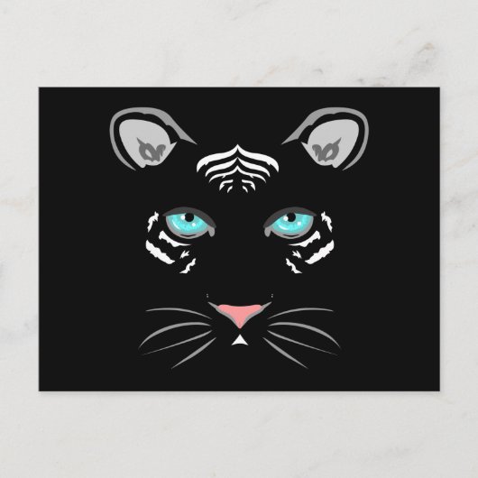 Carte Postale Tigre blanc (Devant)