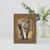 Carte postale tigre blanc briefkaart (Staand voorkant)