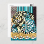 Carte Postale Tigre blanc de Feng (Devant / Derrière)