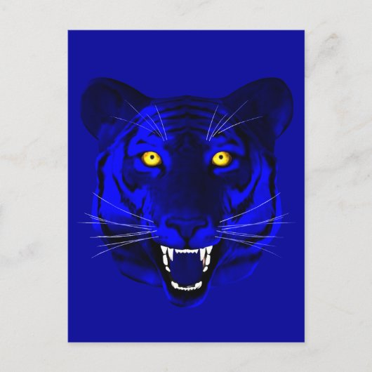 Carte Postale Tigre bleu (Devant)