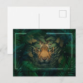 Carte Postale Tigre caché dans le Foliage (Devant / Derrière)