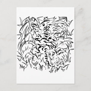 Carte Postale tigre camouflé