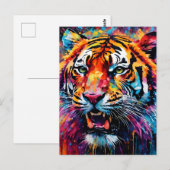 Carte Postale Tigre coloré (Devant / Derrière)