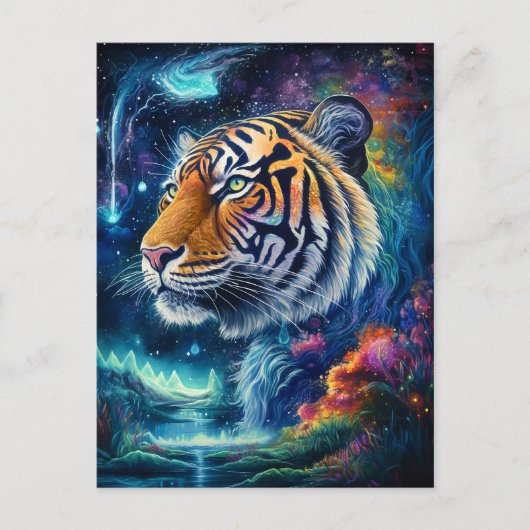 Carte Postale Tigre cosmique (Devant)