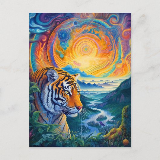 Carte Postale Tigre cosmique (Devant)