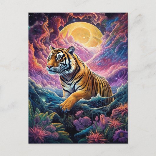 Carte Postale Tigre cosmique (Devant)