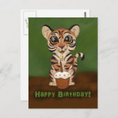 Carte Postale Tigre d'anniversaire (Devant / Derrière)
