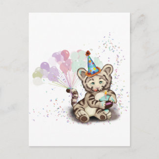 Carte Postale Tigre d'anniversaire
