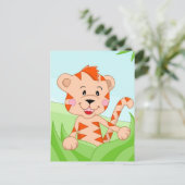 Carte Postale Tigre dans l'herbe (Debout devant)