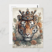 Carte Postale Tigre dans une couronne (Devant / Derrière)