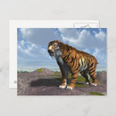 Carte Postale Tigre de dent Saber (Devant / Derrière)