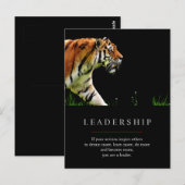 Carte Postale Tigre de leadership motivationnel unique tendance (Devant / Derrière)