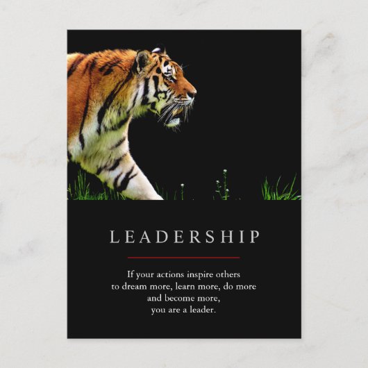 Carte Postale Tigre de leadership motivationnel unique tendance (Devant)